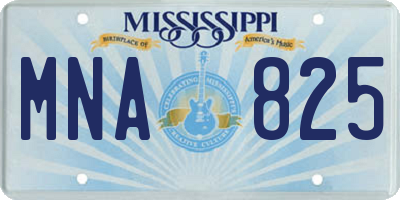 MS license plate MNA825