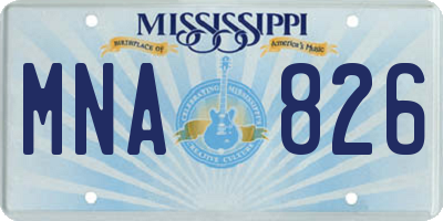 MS license plate MNA826