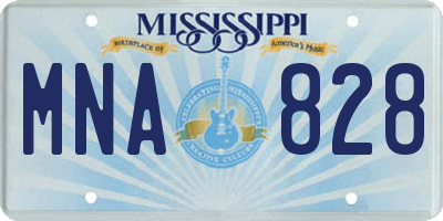 MS license plate MNA828