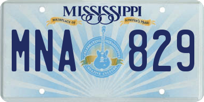 MS license plate MNA829
