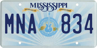 MS license plate MNA834