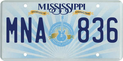MS license plate MNA836