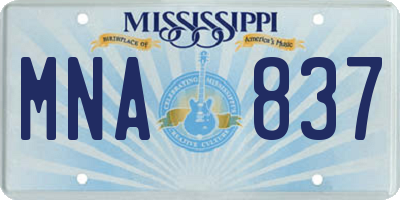 MS license plate MNA837