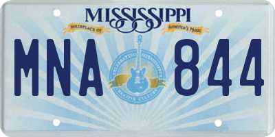 MS license plate MNA844