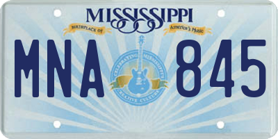 MS license plate MNA845