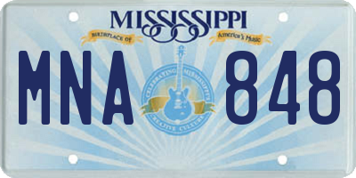 MS license plate MNA848