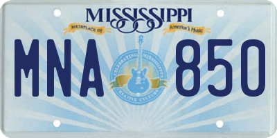 MS license plate MNA850