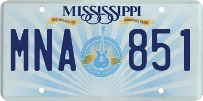 MS license plate MNA851