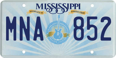 MS license plate MNA852