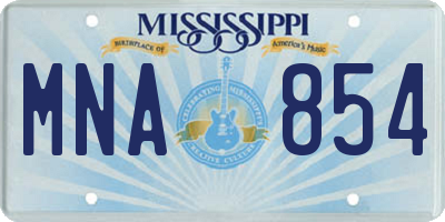 MS license plate MNA854
