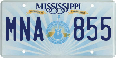 MS license plate MNA855