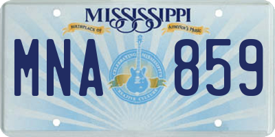 MS license plate MNA859