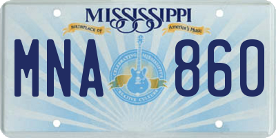 MS license plate MNA860