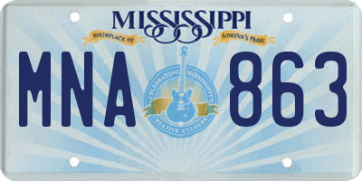 MS license plate MNA863
