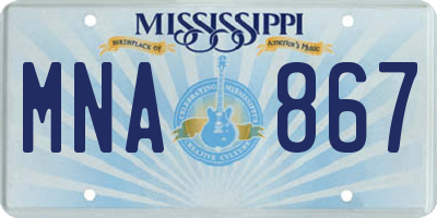 MS license plate MNA867