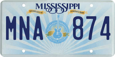MS license plate MNA874