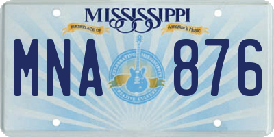 MS license plate MNA876