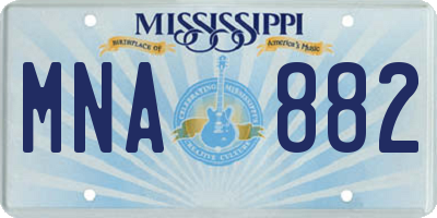 MS license plate MNA882