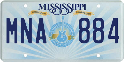 MS license plate MNA884