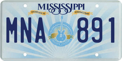 MS license plate MNA891