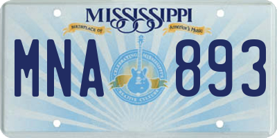 MS license plate MNA893