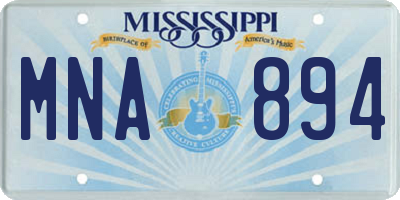 MS license plate MNA894
