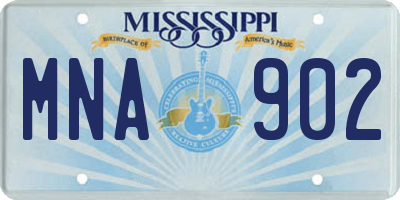 MS license plate MNA902