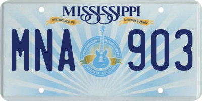 MS license plate MNA903