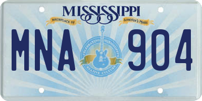 MS license plate MNA904