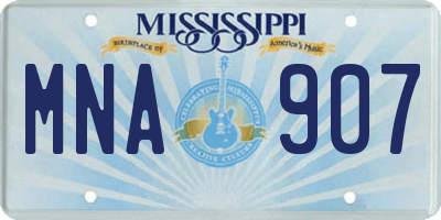MS license plate MNA907