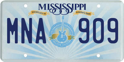 MS license plate MNA909