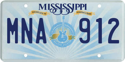 MS license plate MNA912