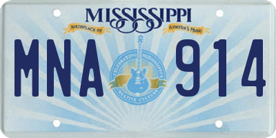 MS license plate MNA914