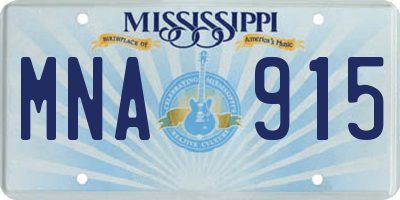 MS license plate MNA915