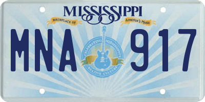 MS license plate MNA917