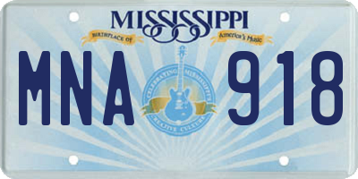 MS license plate MNA918