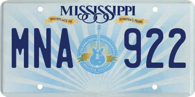 MS license plate MNA922