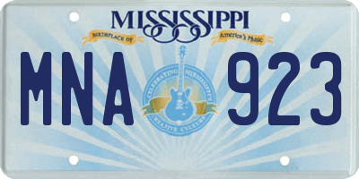 MS license plate MNA923