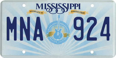 MS license plate MNA924