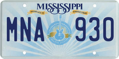 MS license plate MNA930