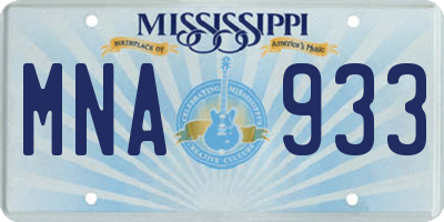 MS license plate MNA933