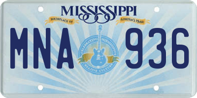 MS license plate MNA936
