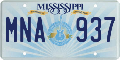 MS license plate MNA937