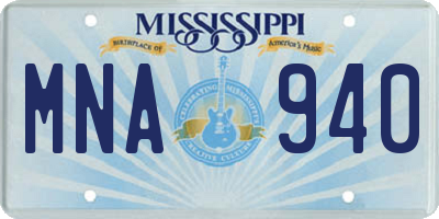MS license plate MNA940
