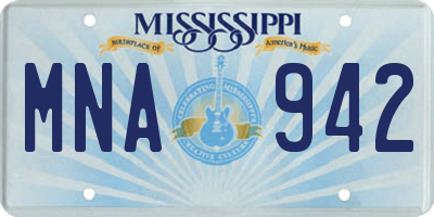 MS license plate MNA942