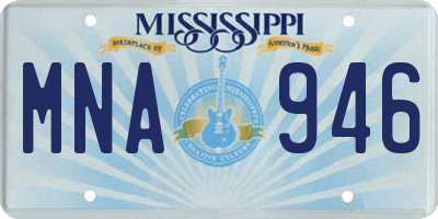 MS license plate MNA946