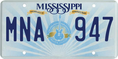 MS license plate MNA947
