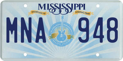 MS license plate MNA948