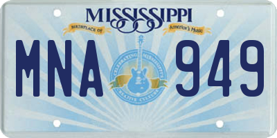 MS license plate MNA949