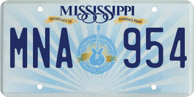 MS license plate MNA954